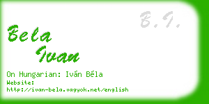 bela ivan business card